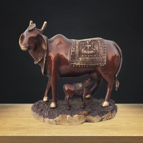 Brass Cow God Idol Statue 6.7Kg